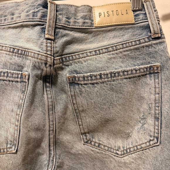 Pistola Lexi Mid Rise Bowed Straight Leg Jeans
